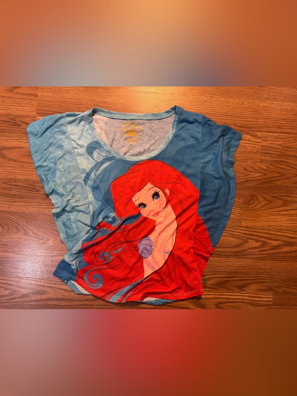 Blue Ariel Graphic Tee with Red Hair